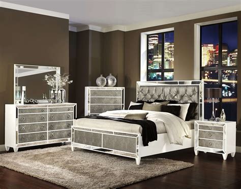 Mirrored Glass Bedroom Furniture Sets
